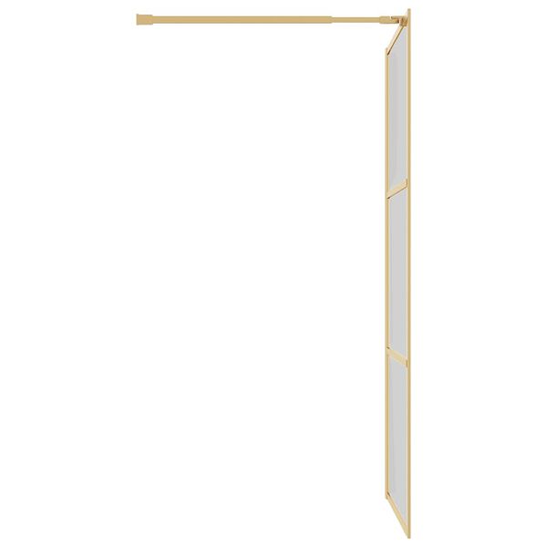 vidaXL Divis&oacute;ria de chuveiro 100x195 cm vidro transparente ESG dourado