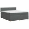 vidaXL Cama box spring com colch&atilde;o Cinzento-Escuro 140 x 200 cm Tecido