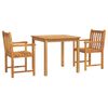 vidaXL 3 pcs conjunto de jantar para jardim madeira de ac&aacute;cia maci&ccedil;a