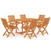 vidaXL 7 pcs conjunto de jantar para jardim madeira de teca maci&ccedil;a