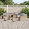 vidaXL Conjunto de Sof&aacute; de Jardim 13 pcs Bege vime PE