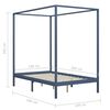 vidaXL Estrutura cama p/ dossel 2 gavetas 140x200cm pinho maci&ccedil;o cinza