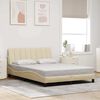 vidaXL Estrutura de cama sem colch&atilde;o Hanko 120x200 cm tecido cor creme