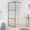 vidaXL Divis&oacute;ria de chuveiro 90x195 cm vidro opaco ESG preto