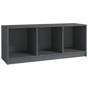 vidaXL M&oacute;vel de TV 104x33x41 cm madeira de pinho maci&ccedil;a cinzento