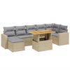 vidaXL 8 pcs conjunto de sof&aacute;s p/ jardim com almofad&otilde;es vime PE bege