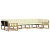 vidaXL Conjunto de Sof&aacute;s para Exterior 7 unid. Branco e Creme