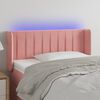 vidaXL Cabeceira de cama c/ luzes LED veludo 103x16x78/88 cm rosa