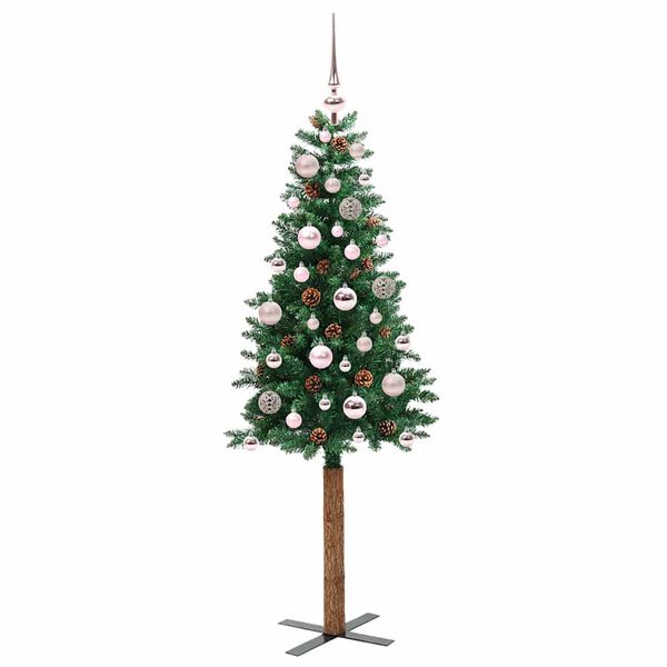 vidaXL &Aacute;rvore de Natal Slim com 150 LEDs com suporte Verde 150 cm