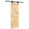 vidaXL Porta Deslizante Natural e Preto 70 x 210 cm