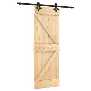 vidaXL Porta Deslizante Natural e Preto 70 x 210 cm