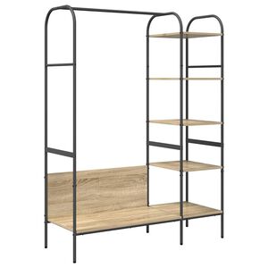 vidaXL Suporte para Roupas Carvalho Castanho 120 x 44 x 160 cm