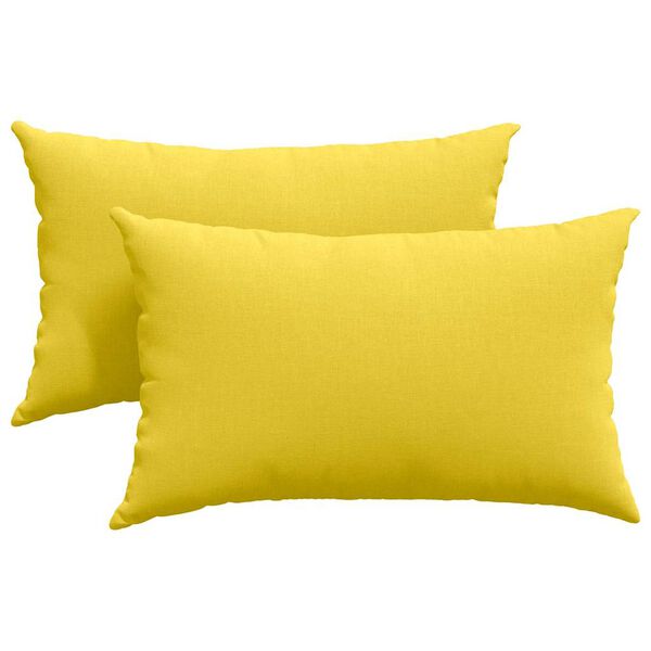 vidaXL Travesseiros de Sofá 2 pcs Amarelo Claro 50 x 30 cm tecido