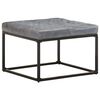 vidaXL Pufe 62x62x47 cm couro genu&iacute;no cinzento