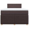 vidaXL Cama boxspring com colch&atilde;o 120x190 cm tecido castanho-escuro