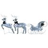 vidaXL Decora&ccedil;&atilde;o de Natal renas/tren&oacute; p/ exterior 60 luzes LED branco