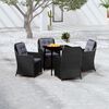 vidaXL 5 pcs Conjunto de jantar para jardim preto