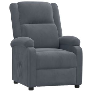 vidaXL Cadeira reclin&aacute;vel veludo cinzento-escuro