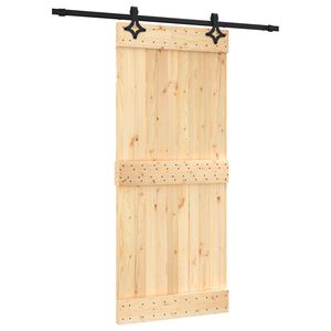 vidaXL Porta Deslizante 90 x 210 cm Natural e Preto