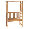 vidaXL Banco de jardim com p&eacute;rgola 115 cm madeira de teca maci&ccedil;a