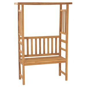 vidaXL Banco de jardim com p&eacute;rgola 115 cm madeira de teca maci&ccedil;a