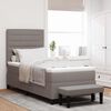 vidaXL Cama Box com colch&atilde;o Cinzento-acastanhado 90 x 200 cm tecido