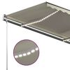 vidaXL Toldo retr&aacute;til manual com LED 450x300 cm cor creme