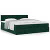vidaXL Estrutura de cama otomana com colch&atilde;o 200x200 cm verde escuro