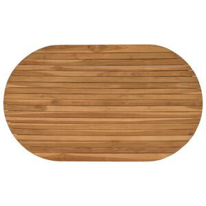 vidaXL Tampo de Mesa 120 x 70 x 3,5 cm Oval Madeira de Teca S&oacute;lida