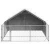 vidaXL Canil exterior para cães com corredor 3x3x1,9 m aço galvanizado