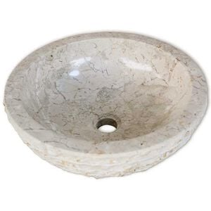 vidaXL Lavat&oacute;rio em m&aacute;rmore 40 cm creme