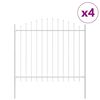 vidaXL Cerca para Jardim 4 pcs Branco 170 x 165 cm A&ccedil;o revestido a p&oacute;