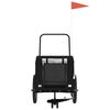 vidaXL Reboque bicicleta p/ animais tecido oxford/ferro preto