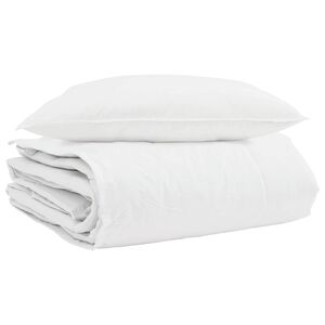 vidaXL Edredom de Inverno com travesseiro 2 pcs Branco Pena de ganso