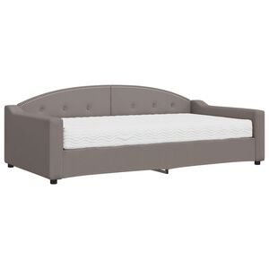 vidaXL Sof&aacute;-cama com colch&atilde;o 100x200 cm tecido cinzento-acastanhado