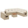 vidaXL 10 pcs conjunto de sof&aacute;s p/ jardim com almofad&otilde;es vime PE bege