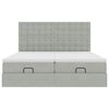 vidaXL Estrutura cama otomana colchões 200x200cm veludo cinzento claro