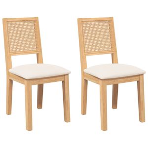 vidaXL Cadeiras de jantar com almofad&otilde;es 2 pcs madeira maci&ccedil;a