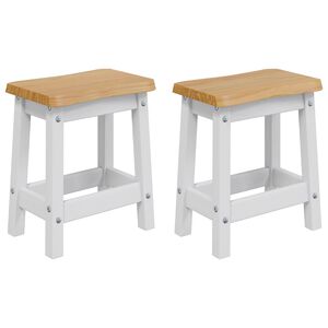 vidaXL Banco de bar EKAI 2 unid. Branco 40 x 29 x 45,5 cm