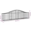 vidaXL Cestos gabião arqueados 9 pcs 200x30x40/60 cm ferro galvanizado