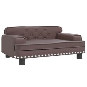vidaXL Cama para c&atilde;es 70x45x30 cm couro artificial castanho