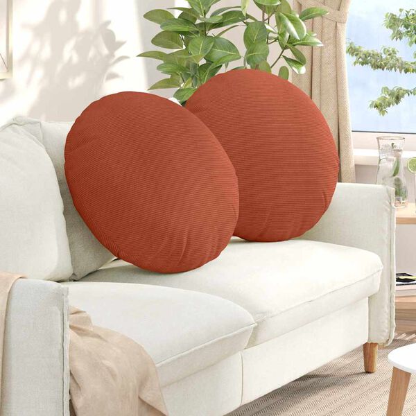 vidaXL Almofadas de Assento 2 pcs Laranja Vermelho Ø 80 cm