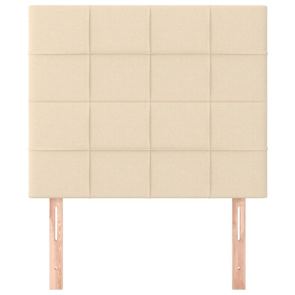 vidaXL Cabeceira Creme 100x5x118/128 cm Tecido