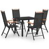 vidaXL 5 pcs conjunto de jantar para jardim alum&iacute;nio preto