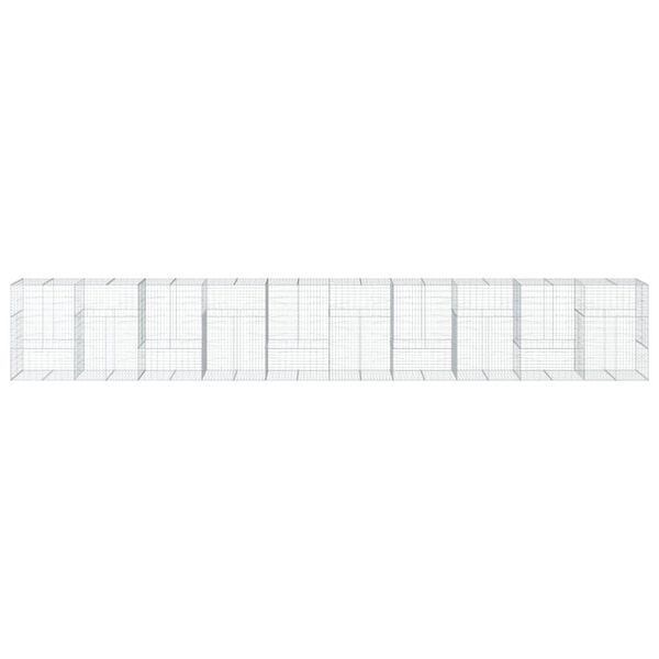 vidaXL Cesto gabi&atilde;o com cobertura 1000x100x150 cm ferro galvanizado