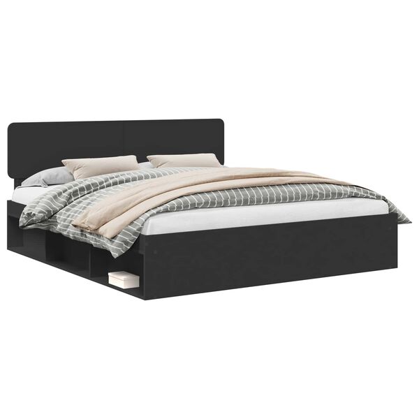 vidaXL Estrutura da Cama Preto 200 x 200 cm Madeira de Pinheiro S&oacute;lida