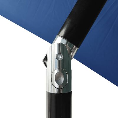 vidaXL Guarda-sol de 3 camadas c/ poste de alumínio 2 m azul-ciano