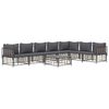 vidaXL 8 pcs conjunto lounge de jardim c/ almofadões vime PE antracite