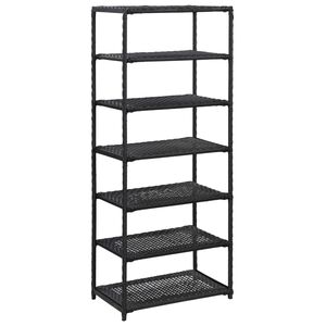 vidaXL Sapateira 50x30x120 cm vime PE preto