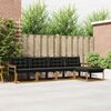 vidaXL Conjunto de Sof&aacute;s para Exterior 5 pcs Natural e Preto